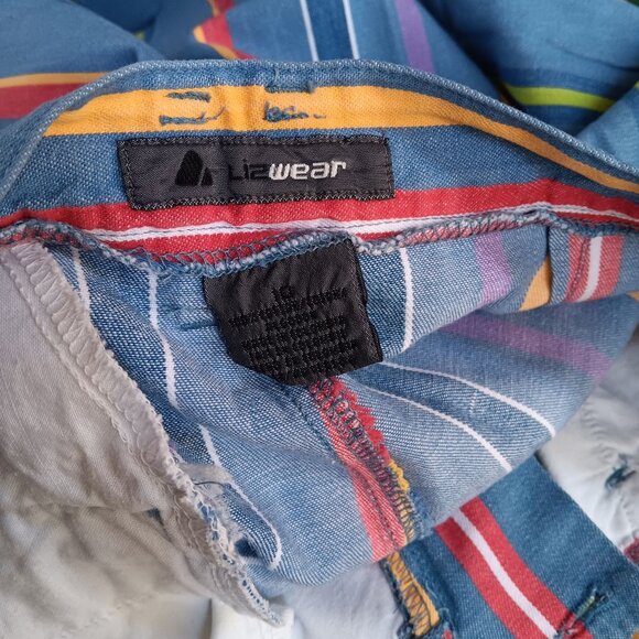 Vintage Women's Shorts 10 28" Lizwar Striped High-Waisted Mom Shorts 1990's - Picture 6 of 6